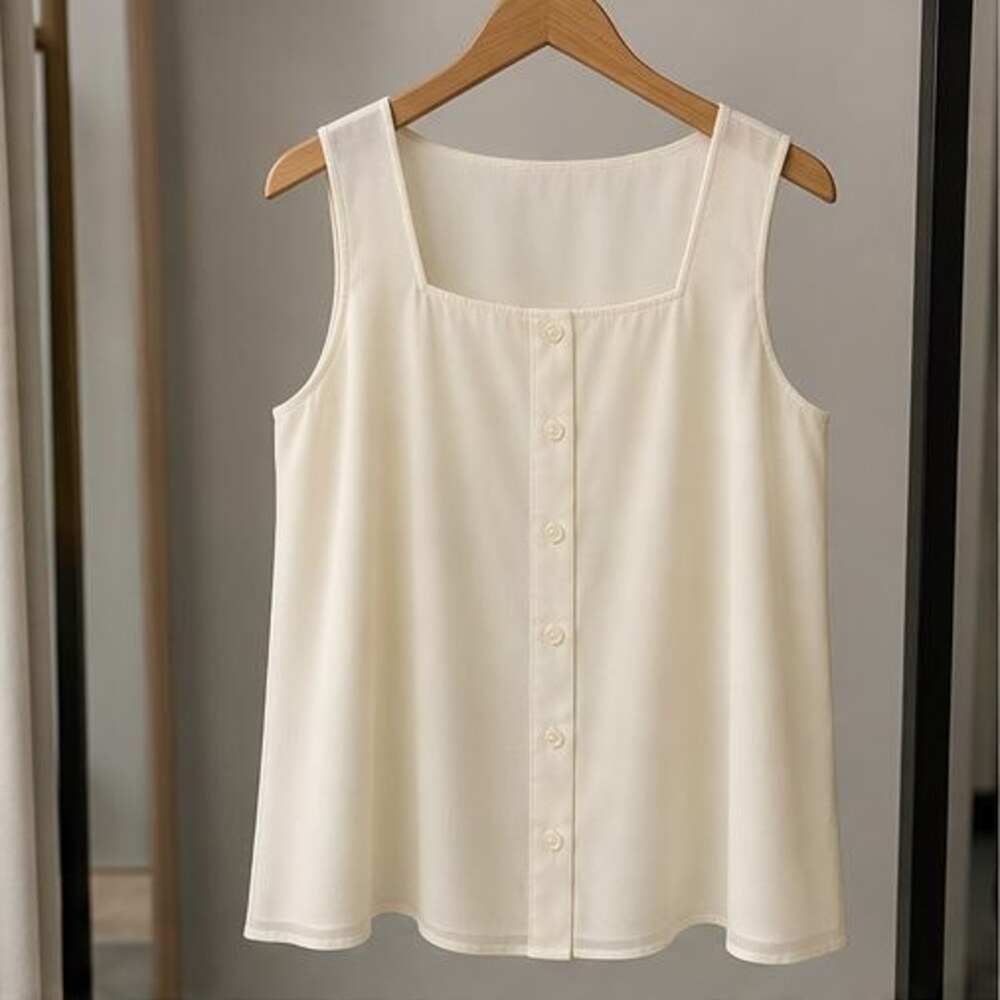 Cream Pleated Blouse